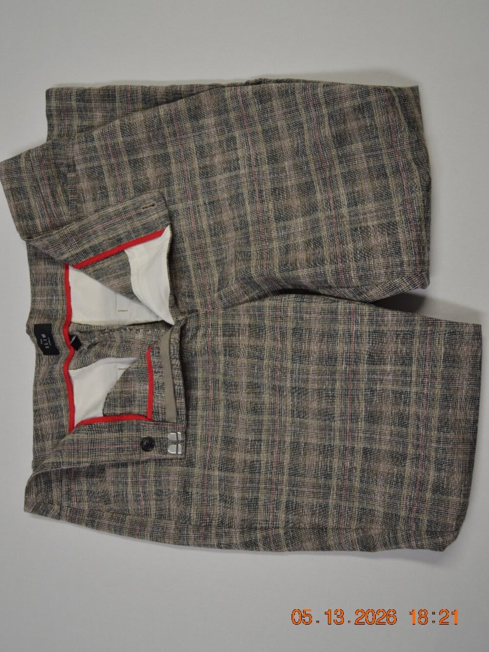 White House Black Market Grey Plaid Crop Pants Stretch Women's Size 12